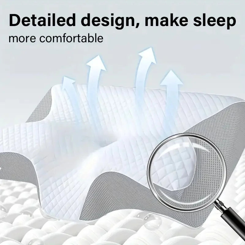 [Ergonomic Neck Pillow] Breathable Ergonomic Neck Pillow for Better Sleep – Cervical Support, Relaxing Contour Design, Ideal for