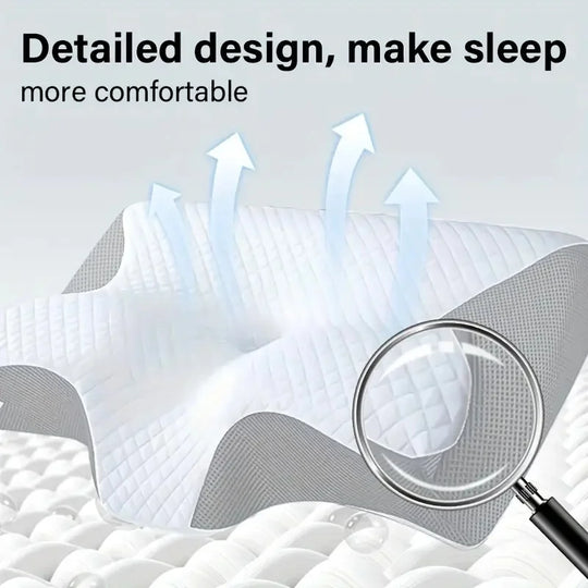 [Ergonomic Neck Pillow] Breathable Ergonomic Neck Pillow for Better Sleep – Cervical Support, Relaxing Contour Design, Ideal for
