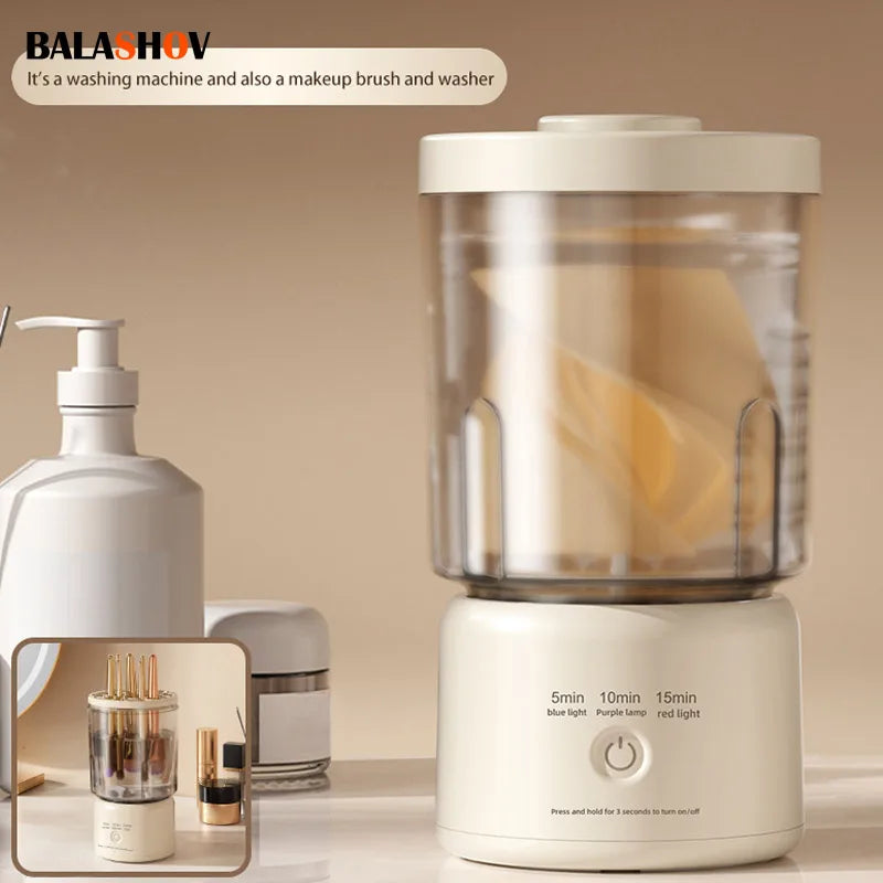 Mini Washer Underwear&Socks Makeup Brush Cleaner Washer Rechargeable Wireless Portable for Travel/Home/Dormit