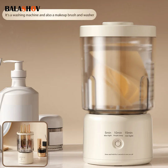 Mini Washer Underwear&Socks Makeup Brush Cleaner Washer Rechargeable Wireless Portable for Travel/Home/Dormit