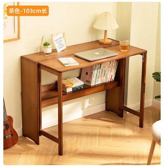 Folding Desk Computer Table Office Desk Student Home Small Desktop Solid Wood Bedroom Bedside Writing Workstation