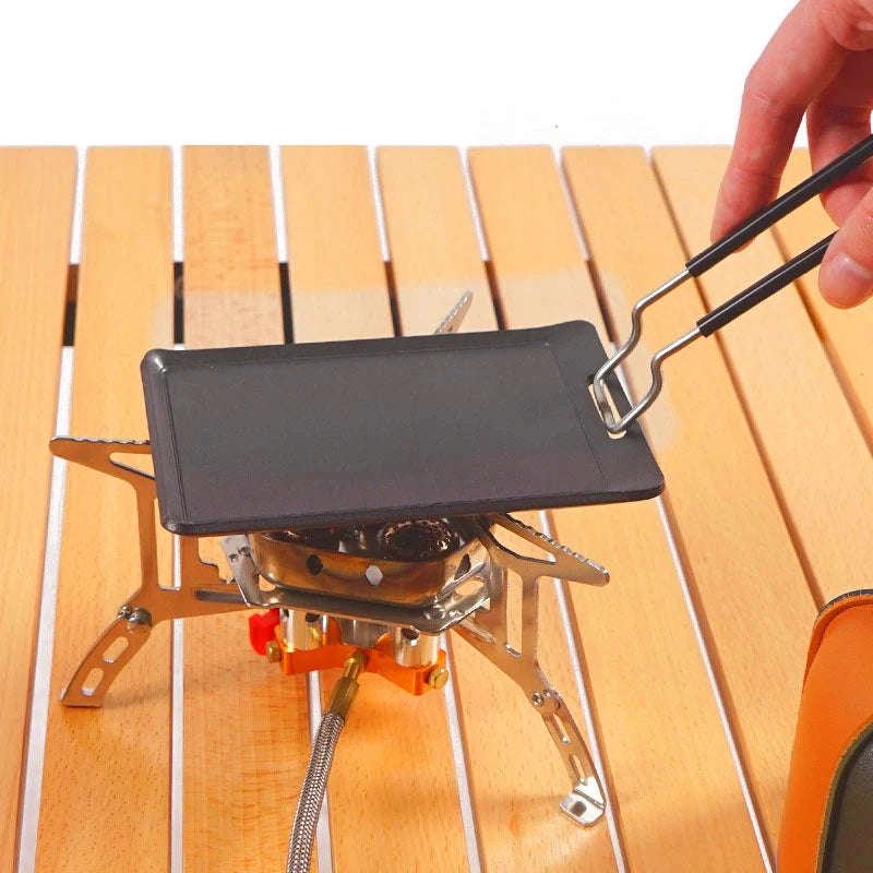 Small Camping Frying Pan Outdoor Mini Portable Grill Pan BBQ Baking Dish Pan Travel Hiking Picnic Camping Cookware Barbecue Tool