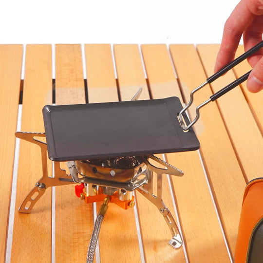 Small Camping Frying Pan Outdoor Mini Portable Grill Pan BBQ Baking Dish Pan Travel Hiking Picnic Camping Cookware Barbecue Tool