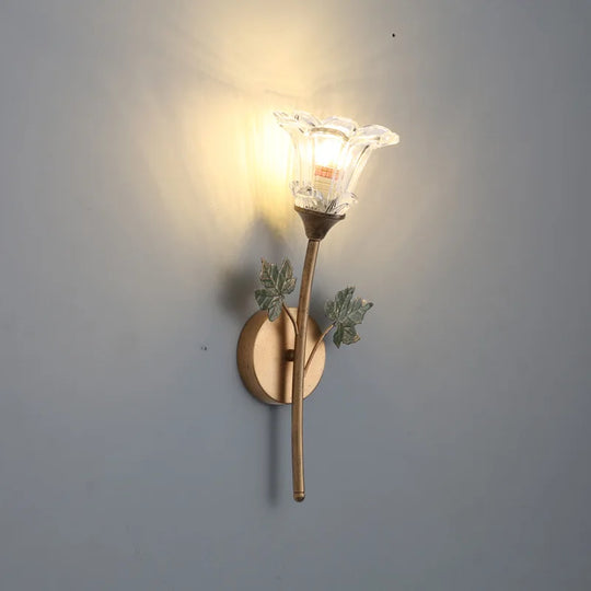 American Wall Lamp - Modern Minimalist & French Rustic Floral Design for Living Room/Bedroom Headboard