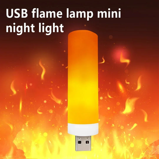 USB LED Night Lamp Simulated Flame Bulbs Night Light Flame Light Effect Bulbs Candle Lights Flickering Flameless Candles Decor