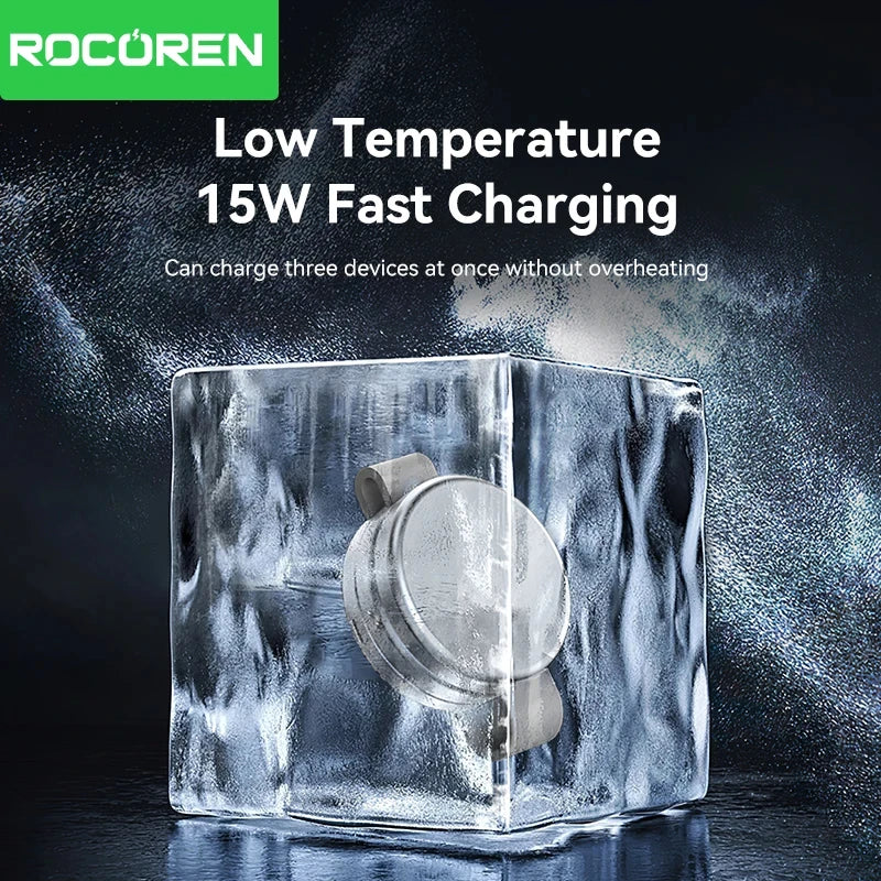 Rocoren Foldable 3-in-1 Magnetic Wireless Charger