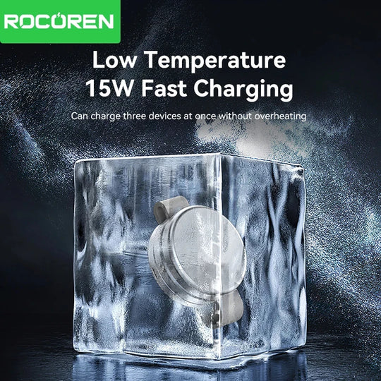 Rocoren Foldable 3-in-1 Magnetic Wireless Charger