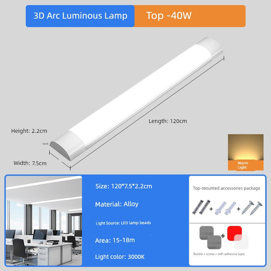 High-Power Three-Proof LED Ceiling Tube Light