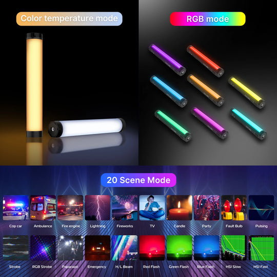 2500-9000K LED Photography Stick with Soft Light, Rechargeable Wand for Video & Creative Lighting