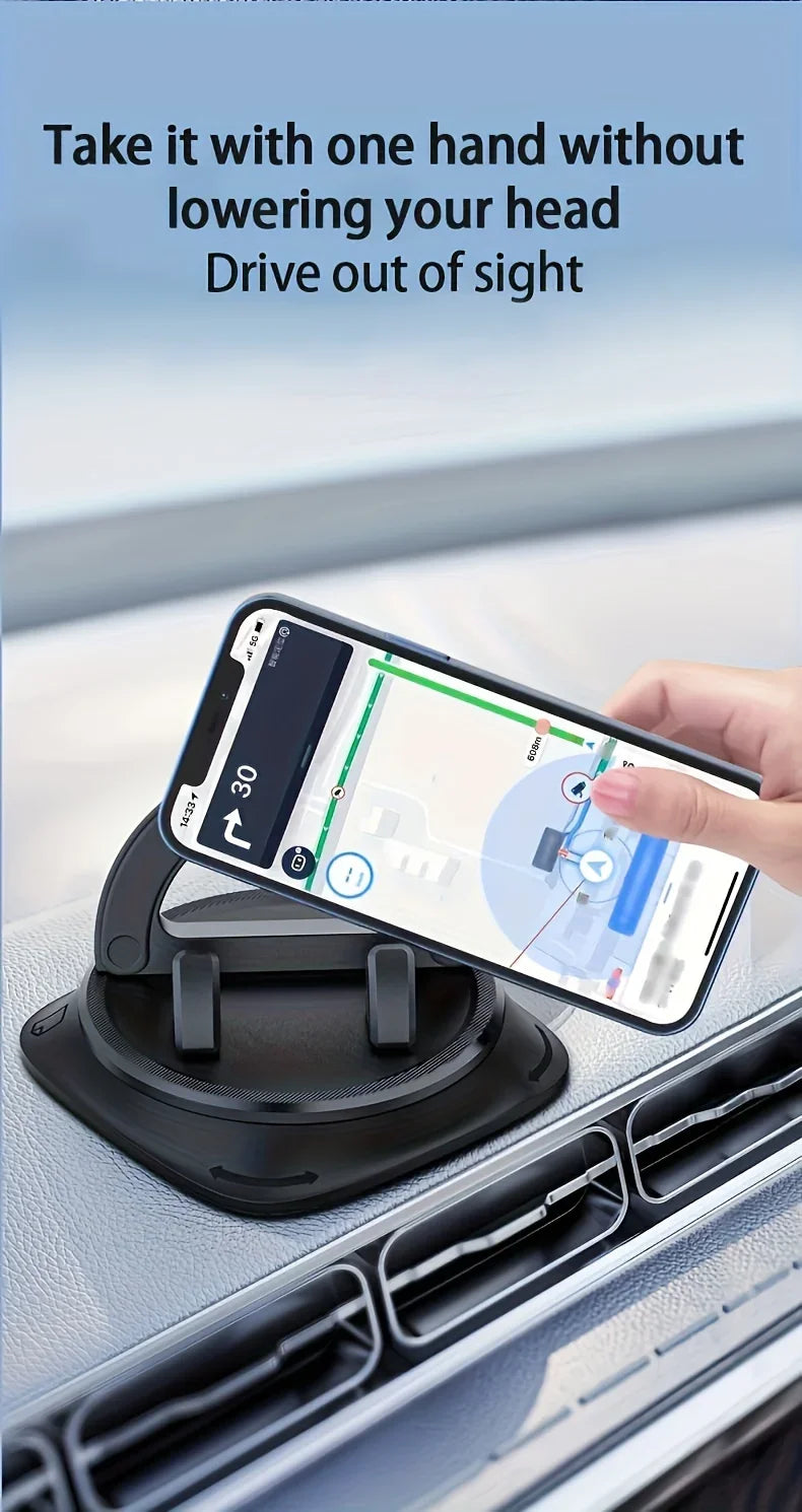 Adjustable Car Phone Holder With 360° Rotation, Silicone Anti-slip Pad, Suitable For Dashboard Navigation, Can Be Used In Cars,