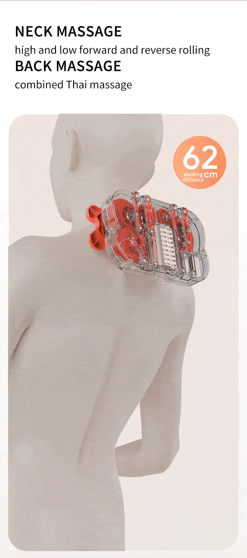 Shiatsu Neck and Back Massager with Heat Full Back Fixed Point Knead Rolling Ultra Slim Massage Cushion for Home Office Seat Use