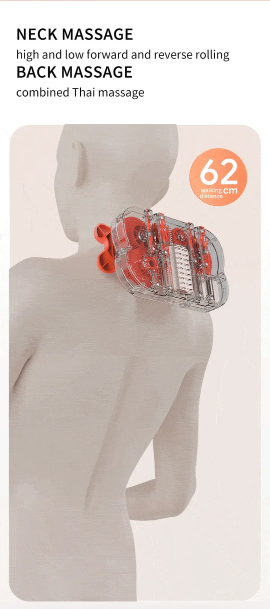 Shiatsu Neck and Back Massager with Heat Full Back Fixed Point Knead Rolling Ultra Slim Massage Cushion for Home Office Seat Use