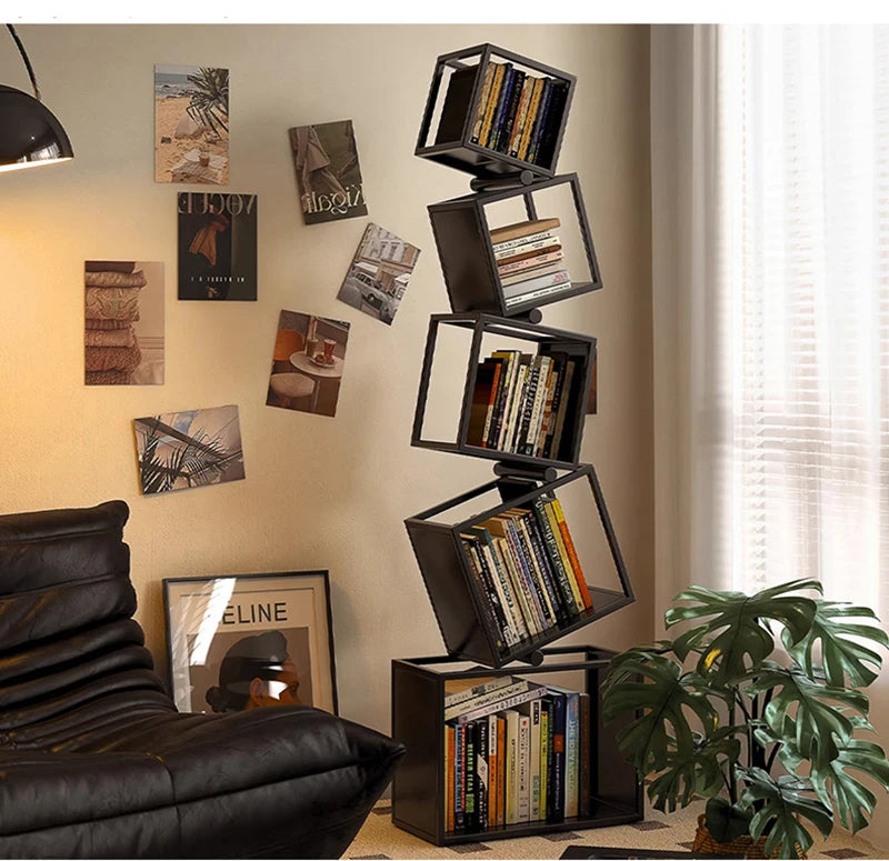 5-Layer Foldable Grid Bookshelf
