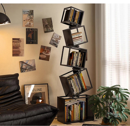 5-Layer Foldable Grid Bookshelf