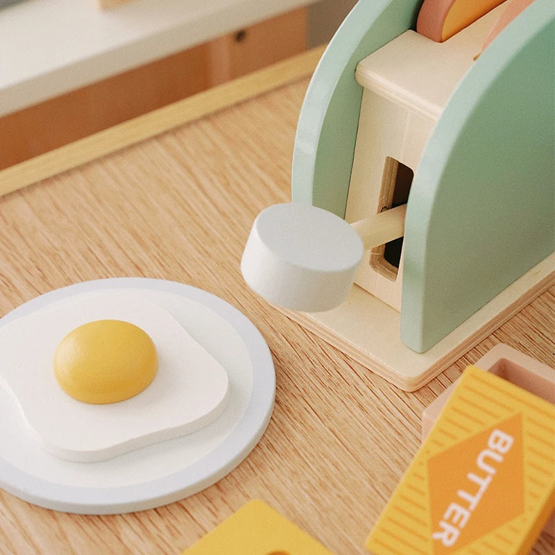 Bread Machine Baby Classic Kid Educational New Wooden Pretend Role Play House Kitchen Toy For Children Simulation Christmas gift