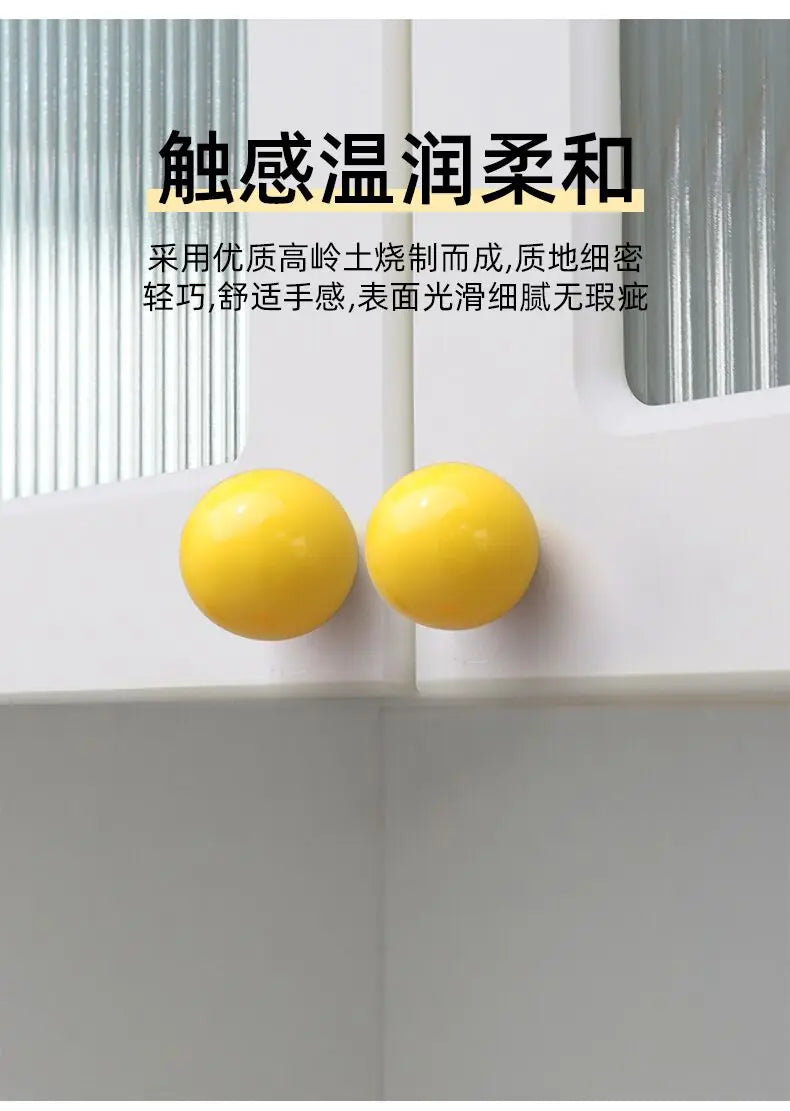 Handles Drawer Cabinet Furniture Kitchen Handles for Cabinet Knob Door Drawer Knob Colour Ceramics Rotundity Single Hole