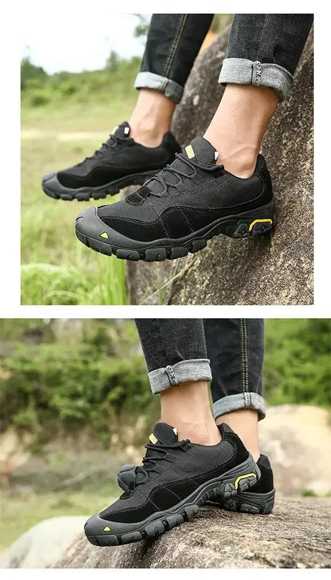 NMen's Outdoor Hiking Shoes Anti Slip Thick Soled Hiking Shoes Comfortable and Durable Walking Boots, Gray Exercise Shoes Tennis
