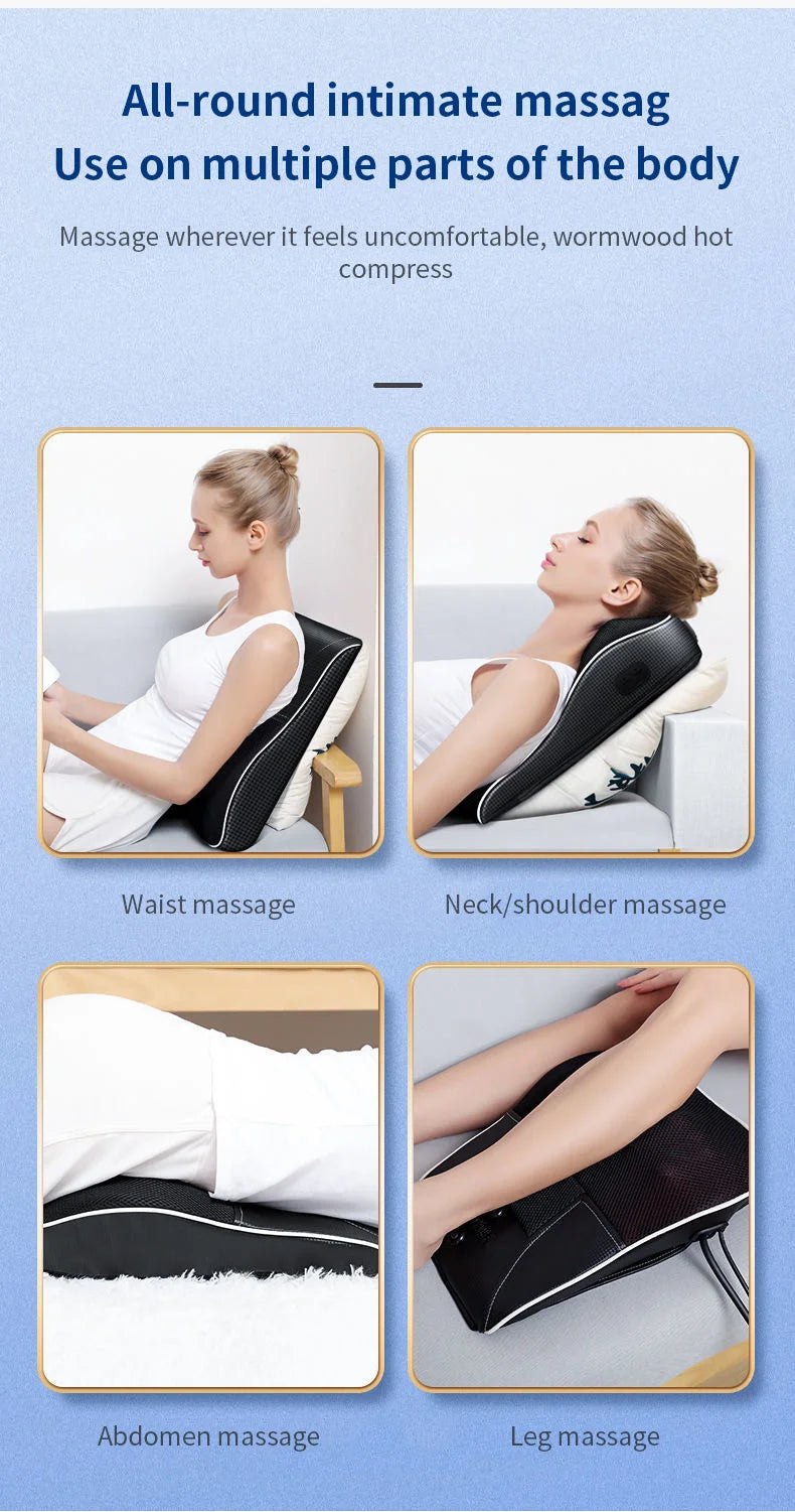 Jinkairui Electric Shiatsu Head Neck Cervical Ttraction Body Massager Car Back Pillow with Heating Vibrating Massage Device - Jscomfortzstore