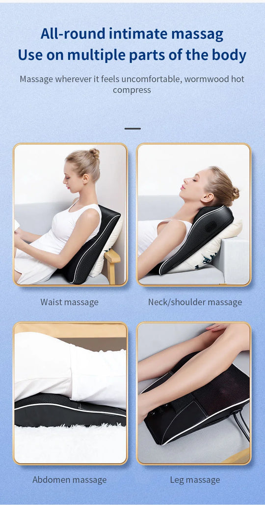 Jinkairui Electric Shiatsu Head Neck Cervical Ttraction Body Massager Car Back Pillow with Heating Vibrating Massage Device - Jscomfortzstore