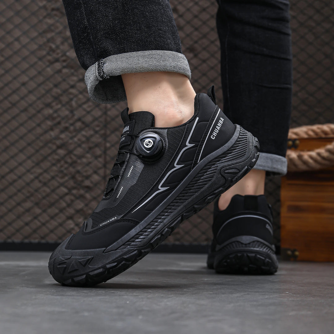Men's low top hiking shoes, outdoor sports shoes, breathable, anti slip, wear-resistant, rotating buckle hiking shoes
