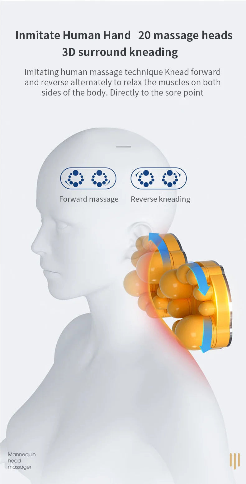 Jinkairui Electric Shiatsu Head Neck Cervical Ttraction Body Massager Car Back Pillow with Heating Vibrating Massage Device - Jscomfortzstore