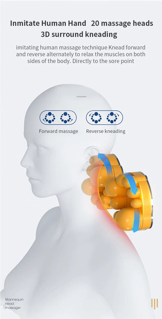 Jinkairui Electric Shiatsu Head Neck Cervical Ttraction Body Massager Car Back Pillow with Heating Vibrating Massage Device - Jscomfortzstore