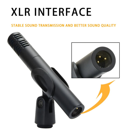 914 drum microphone, windproof cotton heart-shaped tubular condenser microphone, for live performances and studio recording