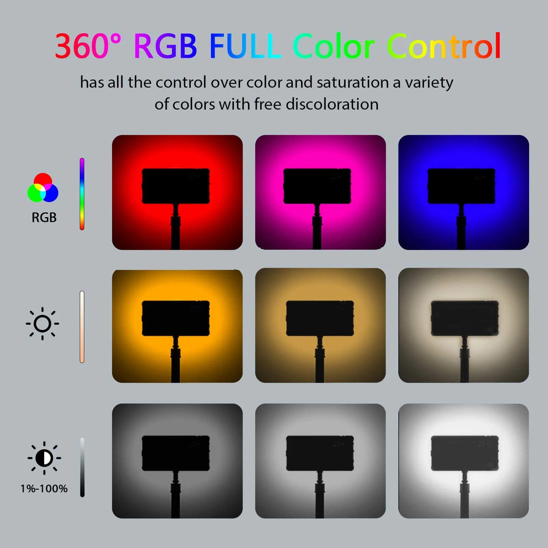 2500K-8500K Bi-Color CRI 95+ RGB LED Camera Video Light Photographic Fill Panel Pocket Lighting Full Color Lamp for YouTube Vlog
