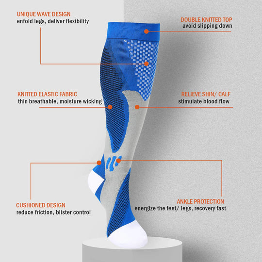 Compression Socks Travelers Socks Football Soccer Thigh Long Tube Unisex Outdoor Sports Nurses Stockings For Men Women
