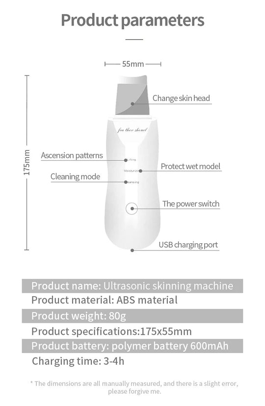 Deep Vibrate Skin Scrubber Facial Cleaner Shovel Spatula Not Ultrasonic Face ScrubberPeeling Blackhead Remover Facial Ma ssager