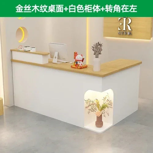 Bar Modern Reception Desk Tall Cabinet Lights Office Table Reception Desk Commercial Cashier Mostrador Garden Furniture Sets