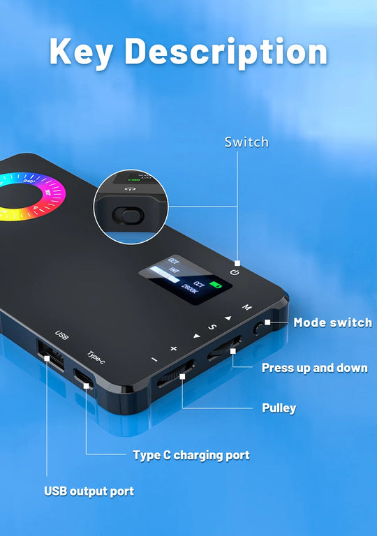 MAMEN 70° Spotlight RGB Video Light