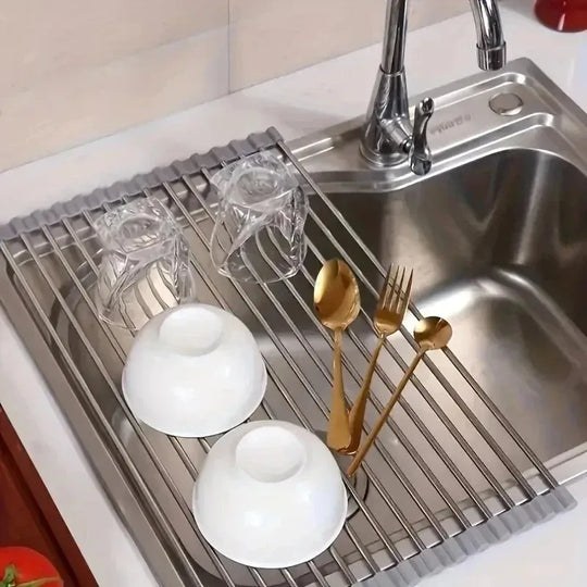 Silicone & Stainless Steel Fruit & Vegetable Dish Drainer