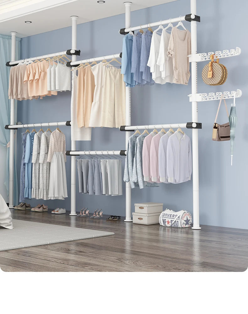 Dressing Rooms Hanger Floor Clothes Racks Clothing Shoe Floor Bedroom Garment Rack Rail Free Standing Percheros Furniture