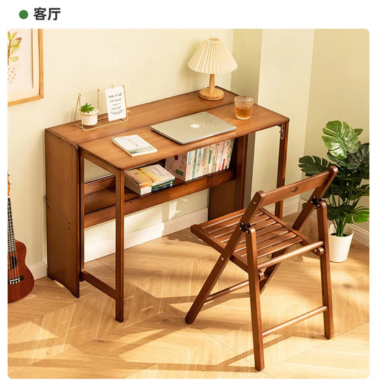Folding Desk Computer Table Office Desk Student Home Small Desktop Solid Wood Bedroom Bedside Writing Workstation