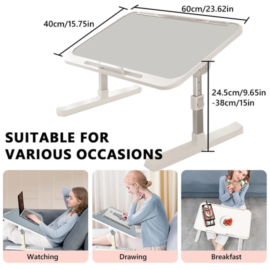 Laptop Desk Foldable Bed Table Adjustable Computer Desk Office Desk Children's Study Desk Bedroom Living Room Desk Adjustable