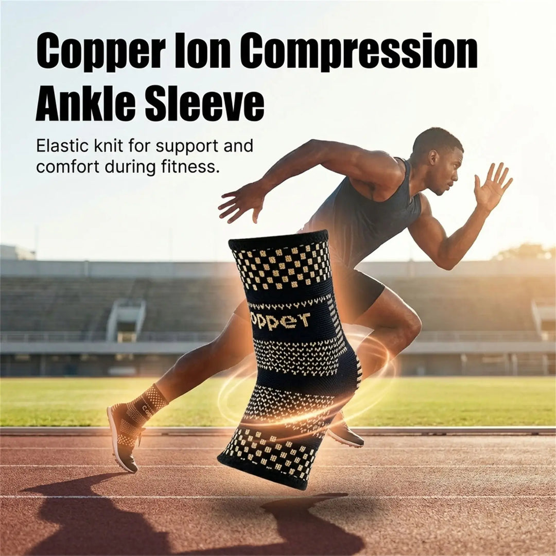 1pcs Copper Ankle Brace Infused Compression Sleeve Support Ankle Achilles Tendon Pain Relief Plantar Fasciitis Sprained Unisex