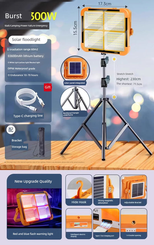 Led Stall Power Failure Emergency Satchel Solar Light