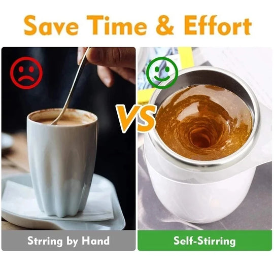 Automatic Mixing Cup 380ml Portable Rechargeable Electric Stirring Stainless Steel Magnetic Rotating Blender Stirring Cup