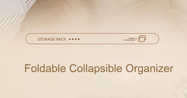 Foldable Collapsible Organizer Attachable Bedside Shelf Table Under Bed Mat Dorm Bunk Bed Storage for College Space Save