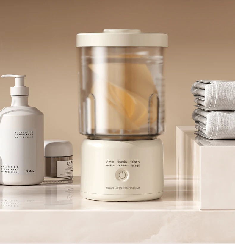 Mini Washer Underwear&Socks Makeup Brush Cleaner Washer Rechargeable Wireless Portable for Travel/Home/Dormit