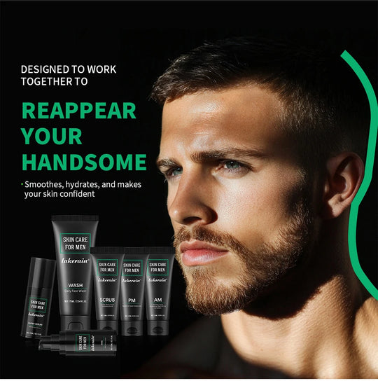 Skin Care Set for Men Essential Routine Daily Face Wash Facial Scrub Moisturizer SPF Night Cream Hydrated Skin Gifts For Men Ski