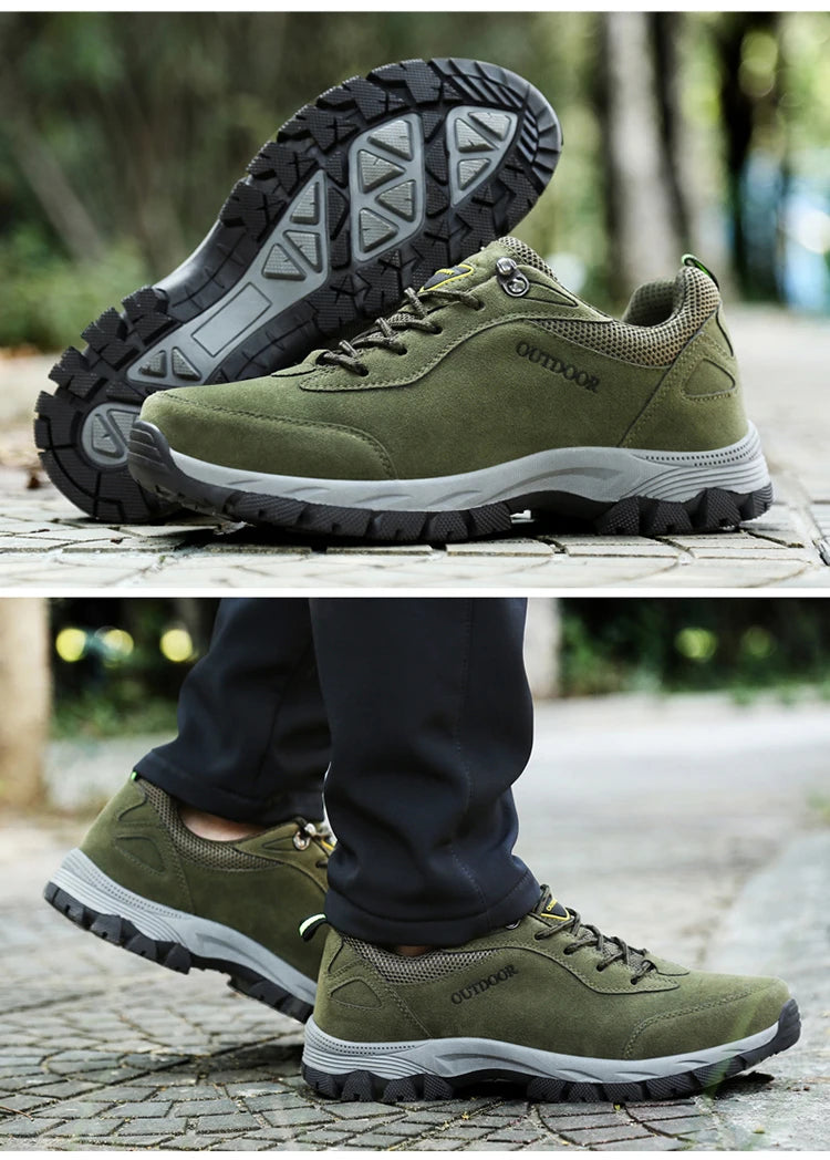 New Original Men's Outdoor Suede Leather Hiking Shoes Travel Hiking Shoes Hunting Shoes Hiking Trail Jogging Shoes Large Size 49