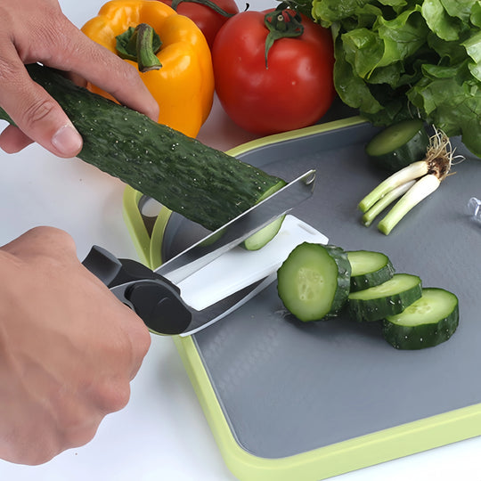 Multifunctional Separable Kitchen Knife, Cutting Board & Wavy Scissors
