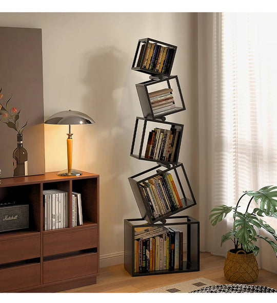 5-Layer Foldable Grid Bookshelf
