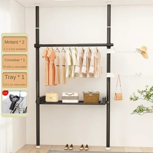 Dressing Rooms Hanger Floor Clothes Racks Clothing Shoe Floor Bedroom Garment Rack Rail Free Standing Percheros Furniture