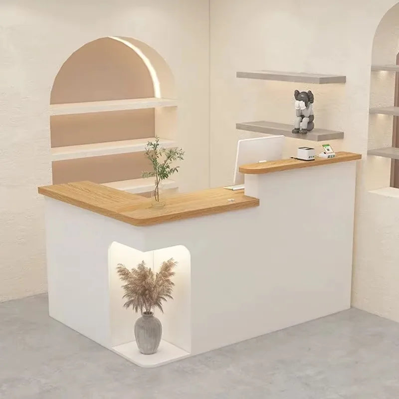 Bar Modern Reception Desk Tall Cabinet Lights Office Table Reception Desk Commercial Cashier Mostrador Garden Furniture Sets