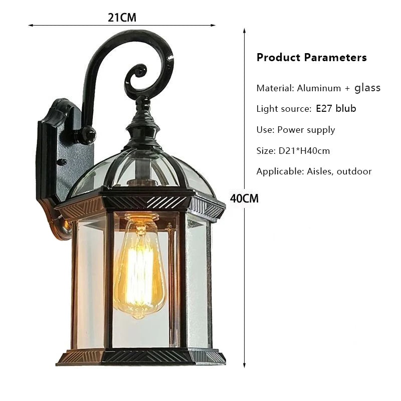 Outdoor WallLamp Waterproof Retro American Villa Courtyard Aisle Corridor Outdoor Simple Garden LED Balcony Wall Lamp