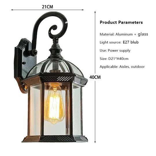 Outdoor WallLamp Waterproof Retro American Villa Courtyard Aisle Corridor Outdoor Simple Garden LED Balcony Wall Lamp