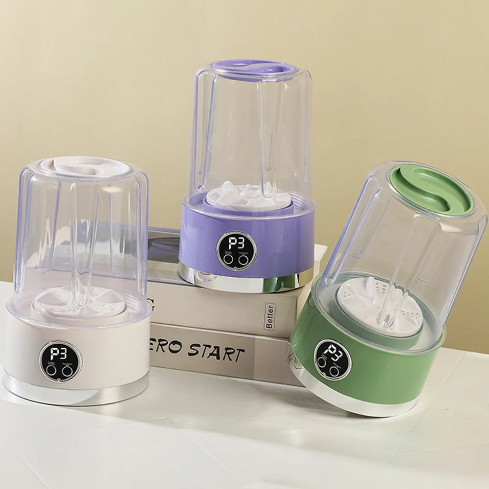 Cordless 1L Mini Washer USB Rechargeable 3000mAh 2-Speed Portable For Travel Socks Underwear Clothes Washing Cups